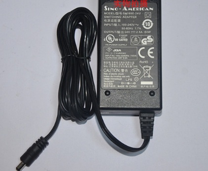 New SINO-AMERICAN 24V 2.5A POWER SUPPLY SA165E-24U AC ADAPTER